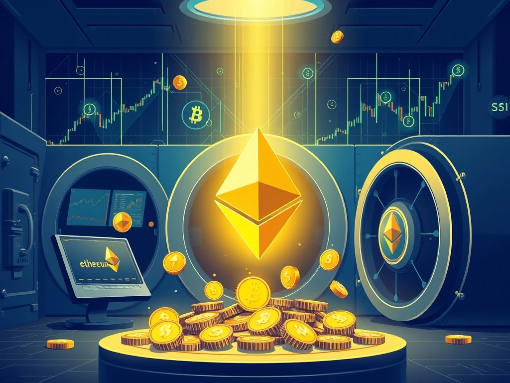 Ethereum institutional accumulation driving price surge with blockchain network and financial charts