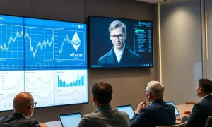 Vitalik Buterin discussing Ethereum institutional adoption risks with financial analysts