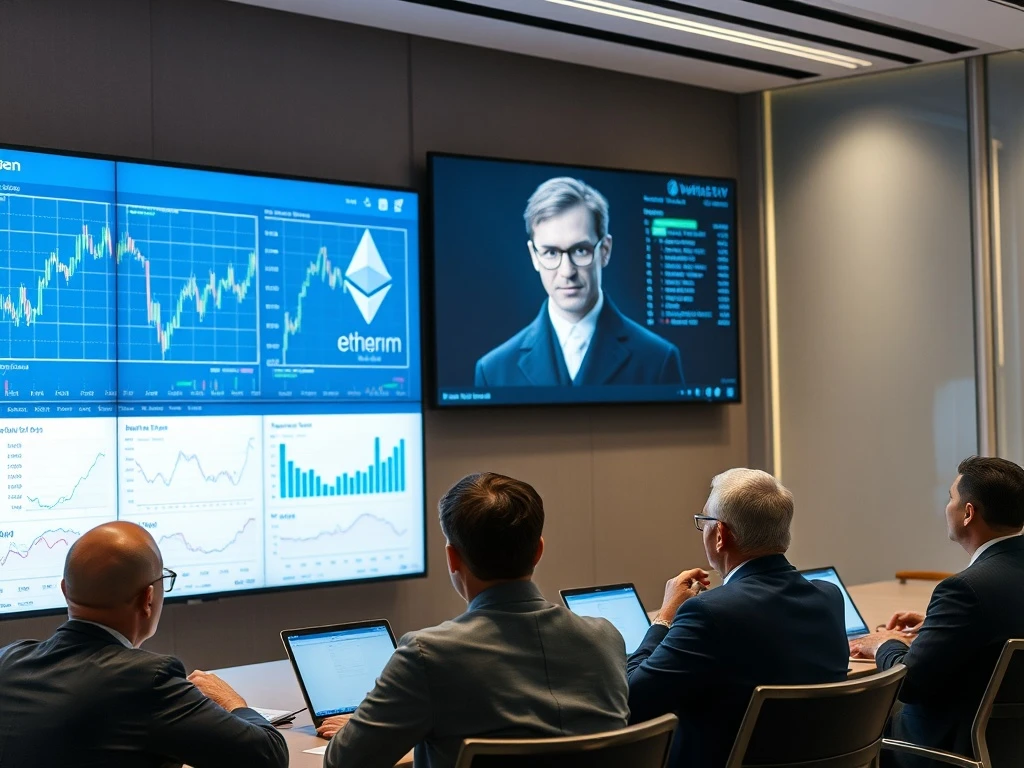 Vitalik Buterin discussing Ethereum institutional adoption risks with financial analysts