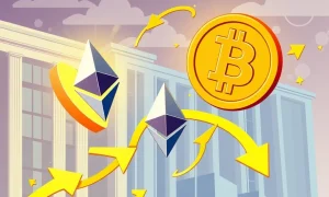 Ethereum institutional flows surpassing Bitcoin with capital movement visualization