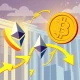 Ethereum institutional flows surpassing Bitcoin with capital movement visualization