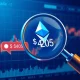 Ethereum liquidation risk analysis showing leveraged trading positions and price thresholds