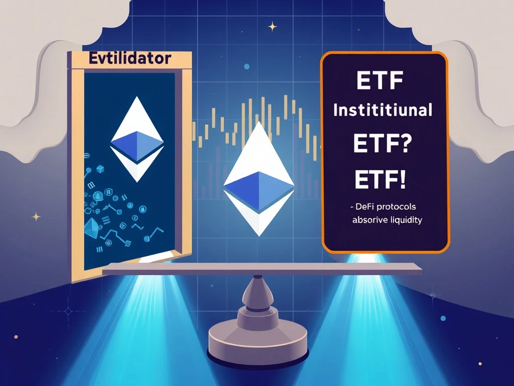 Ethereum liquidity balance between validator exits and institutional absorption in cryptocurrency market
