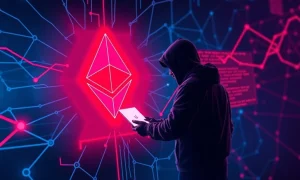 Ethereum malware attack showing blockchain security breach with malicious code infiltration
