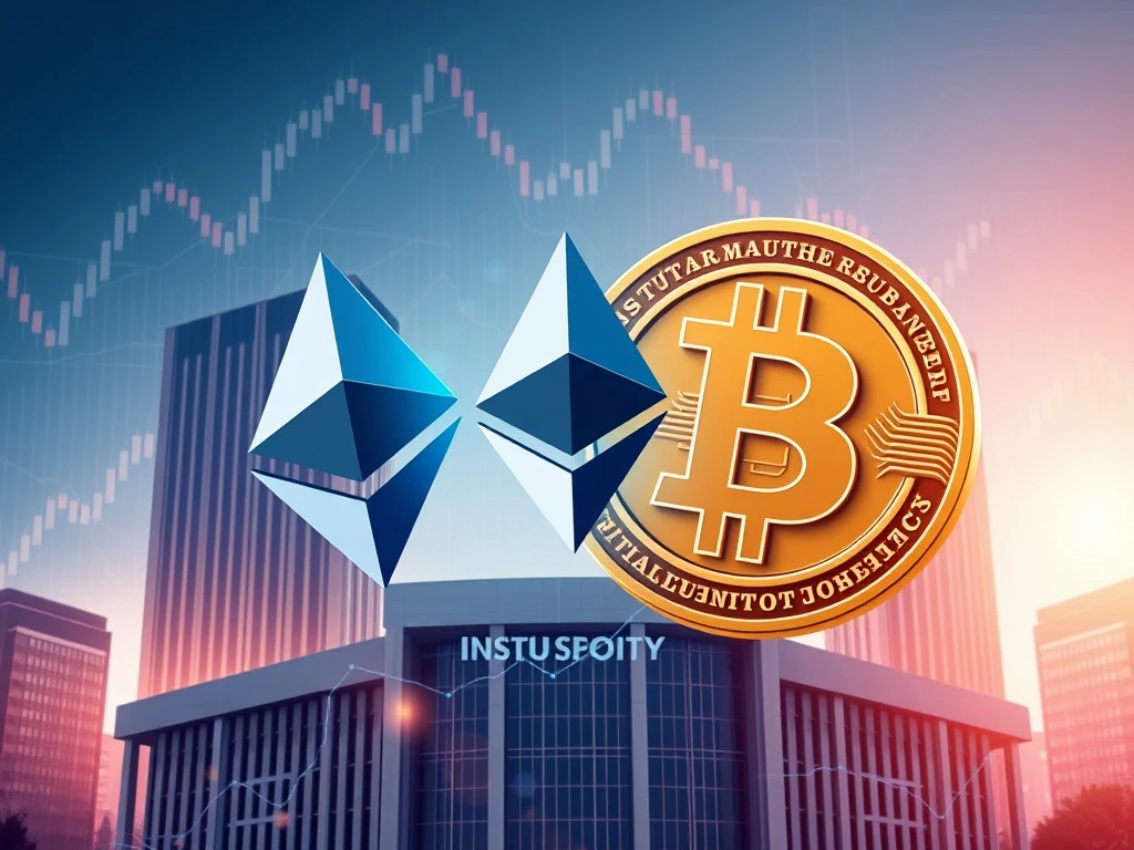 Ethereum outperforming Bitcoin in 2025 institutional investment landscape with financial charts
