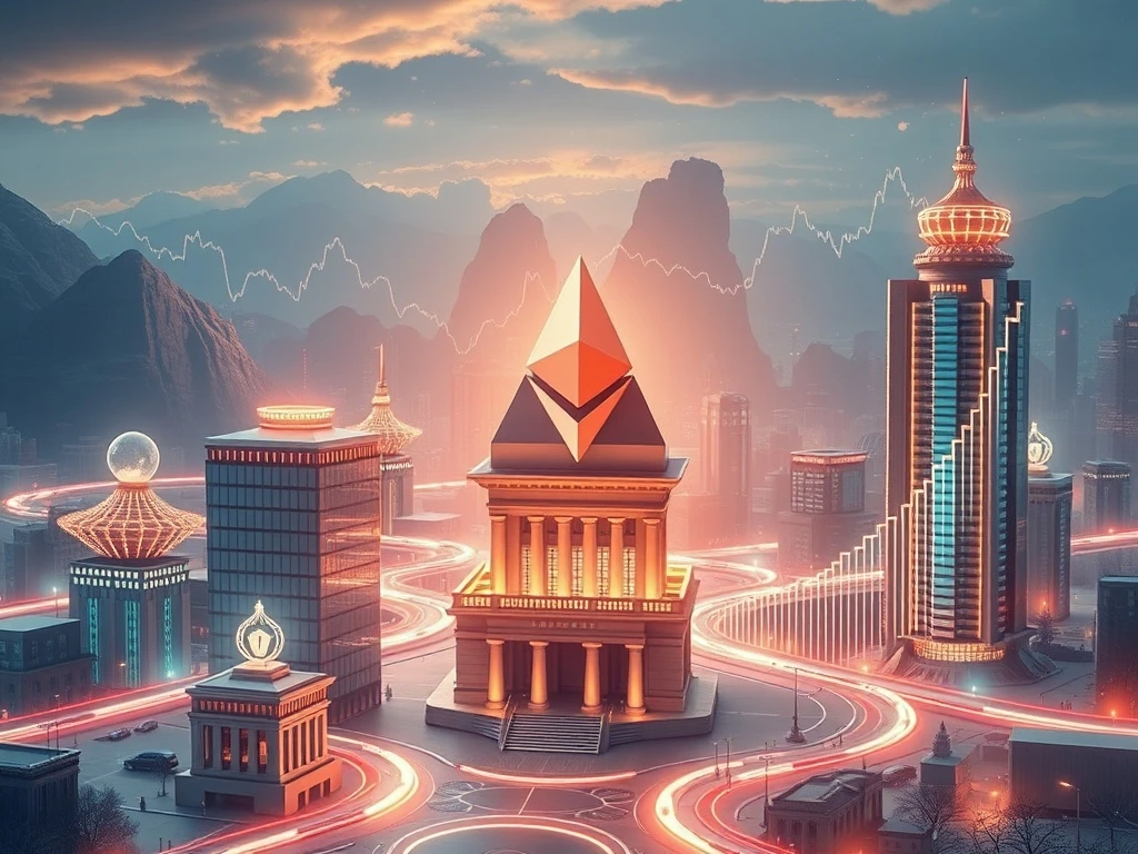 Ethereum price prediction showing blockchain technology transforming traditional financial infrastructure with digital assets