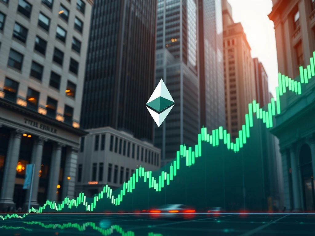 Ethereum price prediction showing upward trajectory with institutional adoption indicators