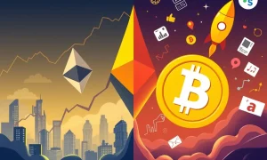 Ethereum price prediction comparison showing institutional growth versus meme coin potential