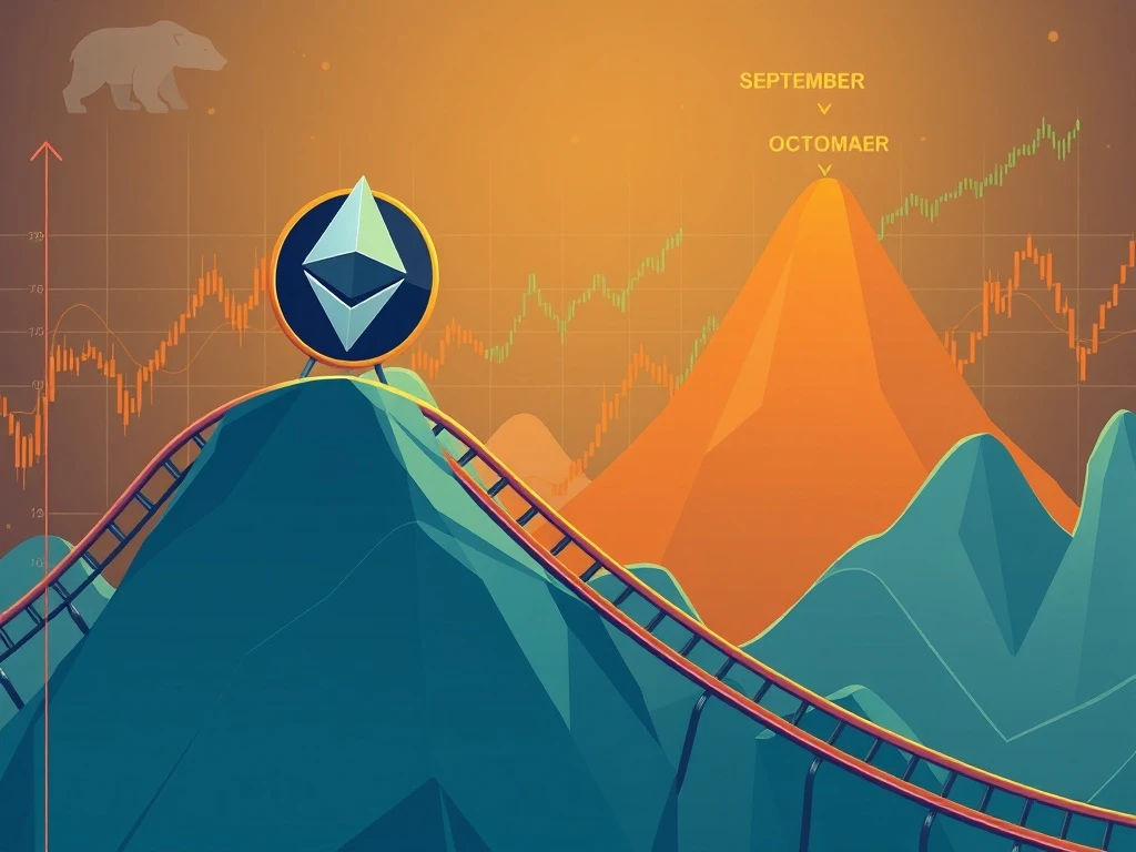 Ethereum price prediction showing September decline and October surge pattern