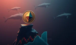 Ethereum price prediction showing potential decline to $3,500 support level with whale activity indicators