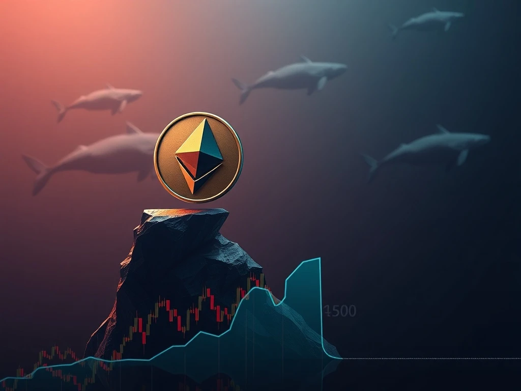 Ethereum price prediction showing potential decline to $3,500 support level with whale activity indicators