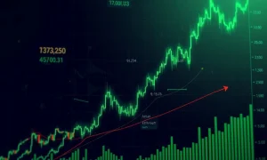Ethereum price chart showing bullish breakout with technical indicators and rising trend lines