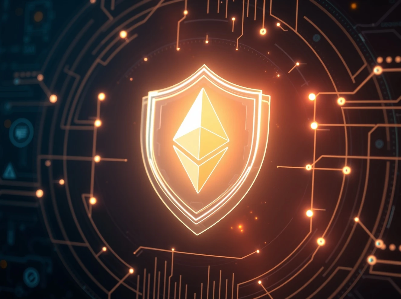 Ethereum privacy shield protecting digital transactions with advanced cryptographic technology