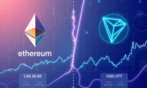 Ethereum USDT dominance chart showing supply growth surpassing Tron network