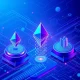 Ethereum staking infrastructure showing validator nodes and institutional investment flows