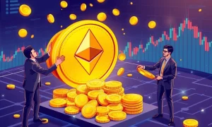 Ethereum staking institutional demand versus foundation strategic sell-off analysis with price charts