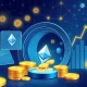 Ethereum staking transformation showing coins moving from exchanges to secure vault