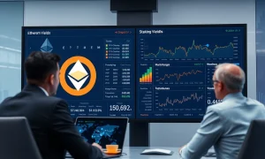 Ethereum yield opportunities dashboard showing staking returns and institutional investment growth metrics