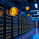 AI-powered cloud mining data center with renewable energy powering Bitcoin mining operations