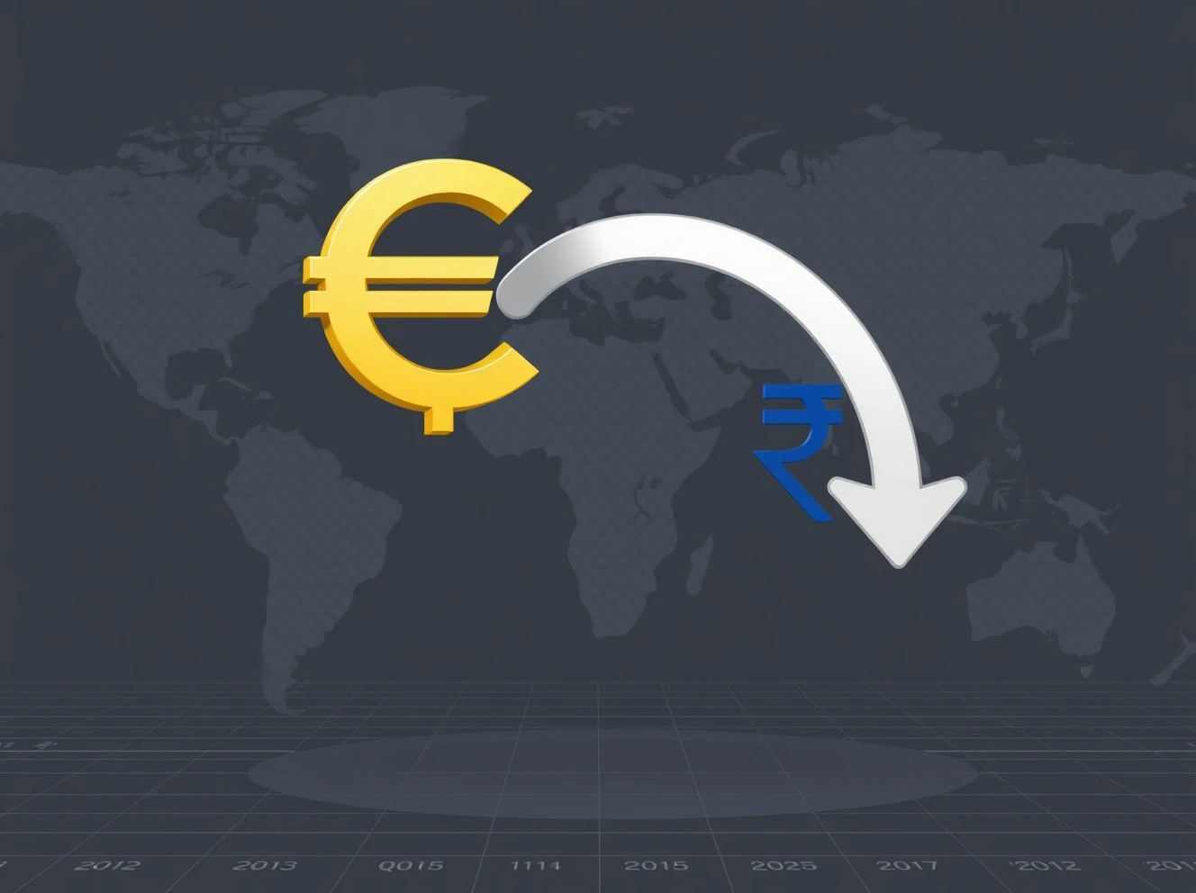 Euro to INR exchange rate analysis showing currency decline trends
