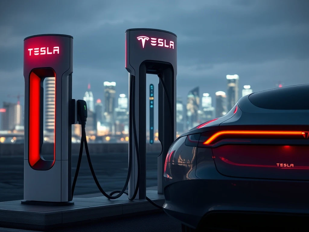 EV charging station with multiple adapters showing transportation technology evolution