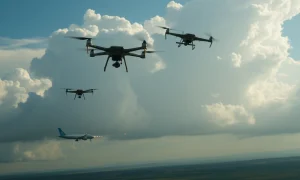 Drone cloud-seeding operation conflict with commercial aviation safety concerns