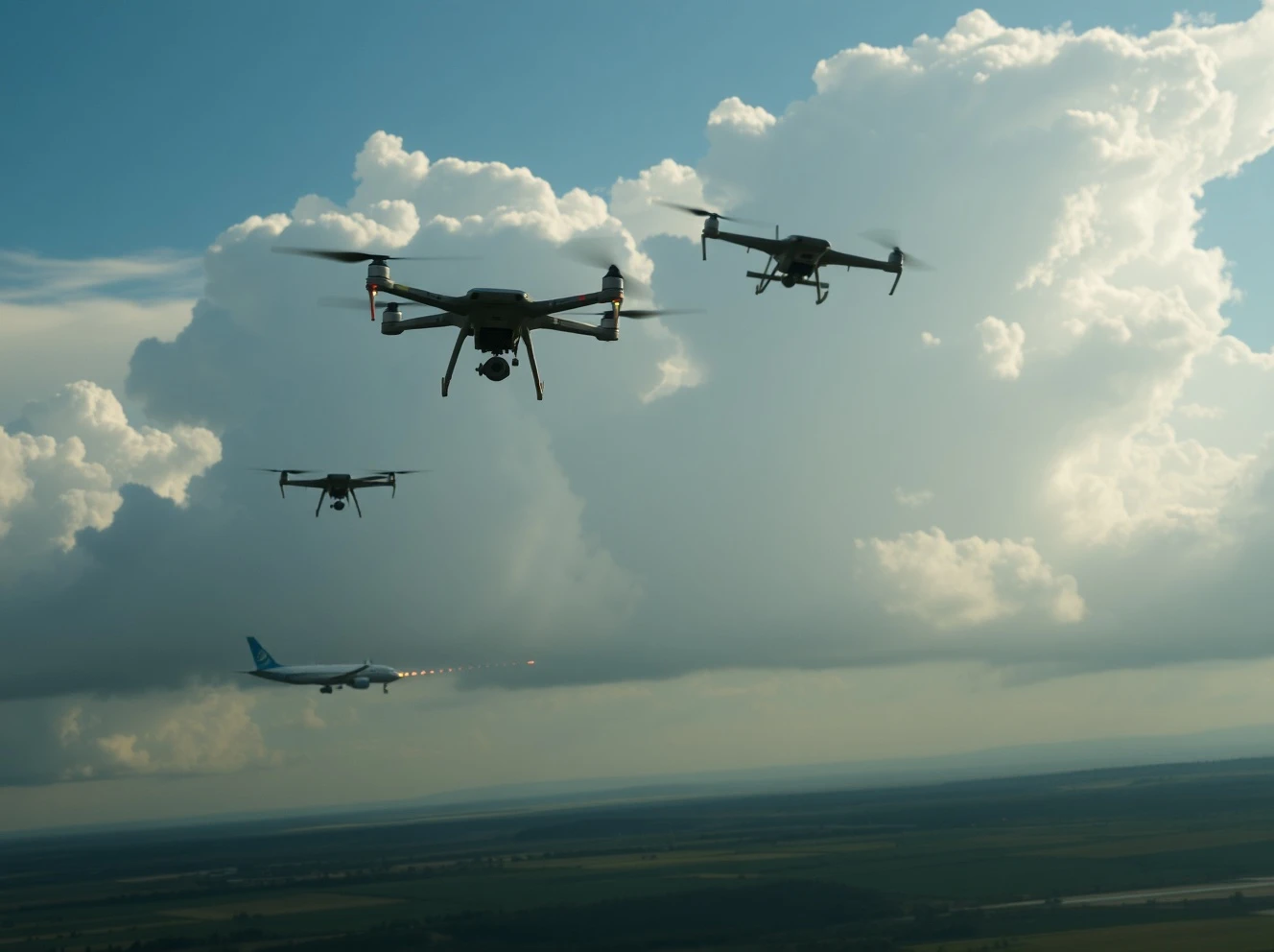 Drone cloud-seeding operation conflict with commercial aviation safety concerns