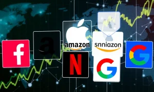 FAANG stocks market dominance and technology innovation landscape visualization