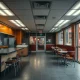 Fast-food closures affecting major chicken restaurant competitor with empty dining area and closed signs