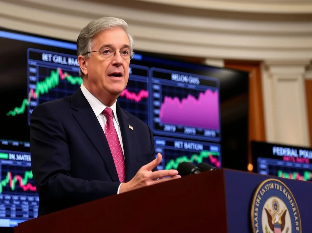 Jerome Powell discussing critical Fed economic outlook during press conference