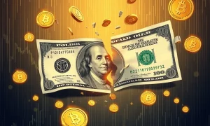Federal Reserve policy triggering dollar crisis and cryptocurrency market surge with blockchain technology