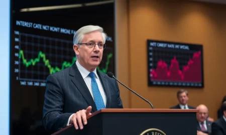 Federal Reserve official discussing interest-rate cuts during economic policy meeting