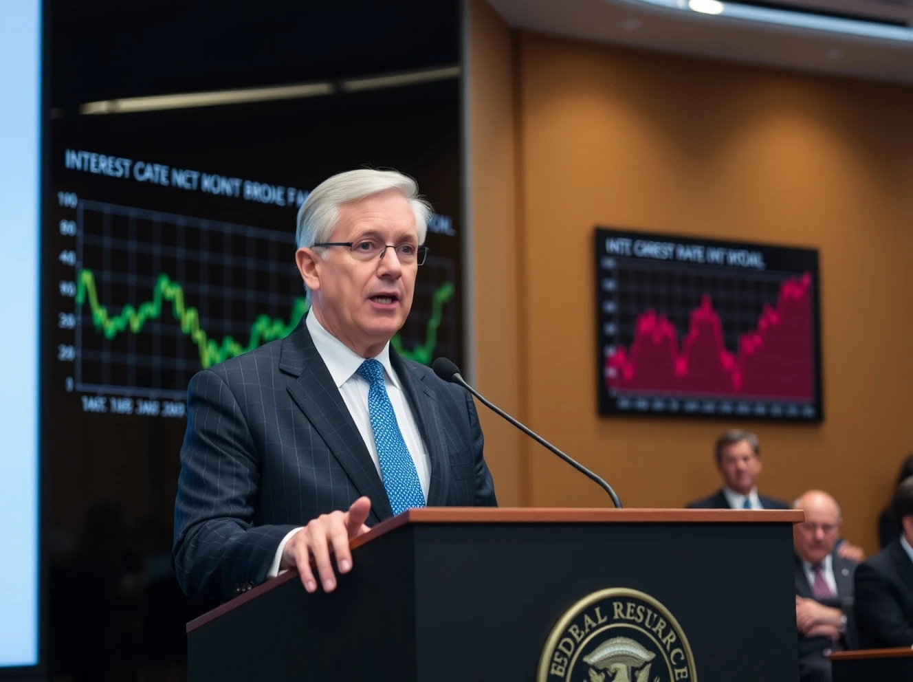 Federal Reserve official discussing interest-rate cuts during economic policy meeting