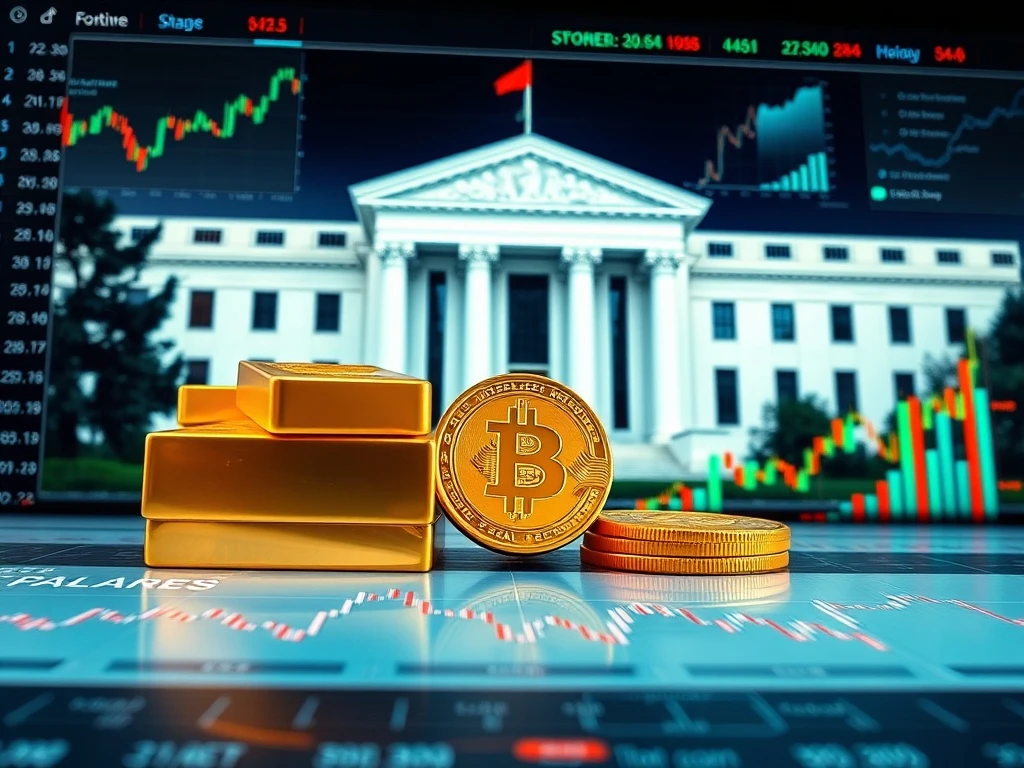 Strategic portfolio allocation during Fed rate cut showing gold, Bitcoin and equities performance