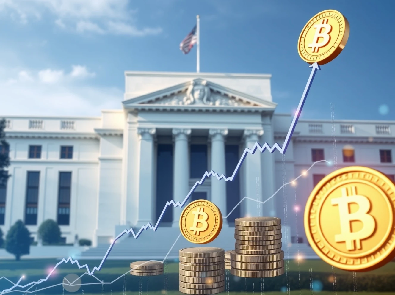Federal Reserve policy triggering crypto bull run with Bitcoin and altcoins surging on financial charts