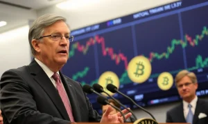 Jerome Powell discussing Fed rate cut implications during Federal Reserve press conference