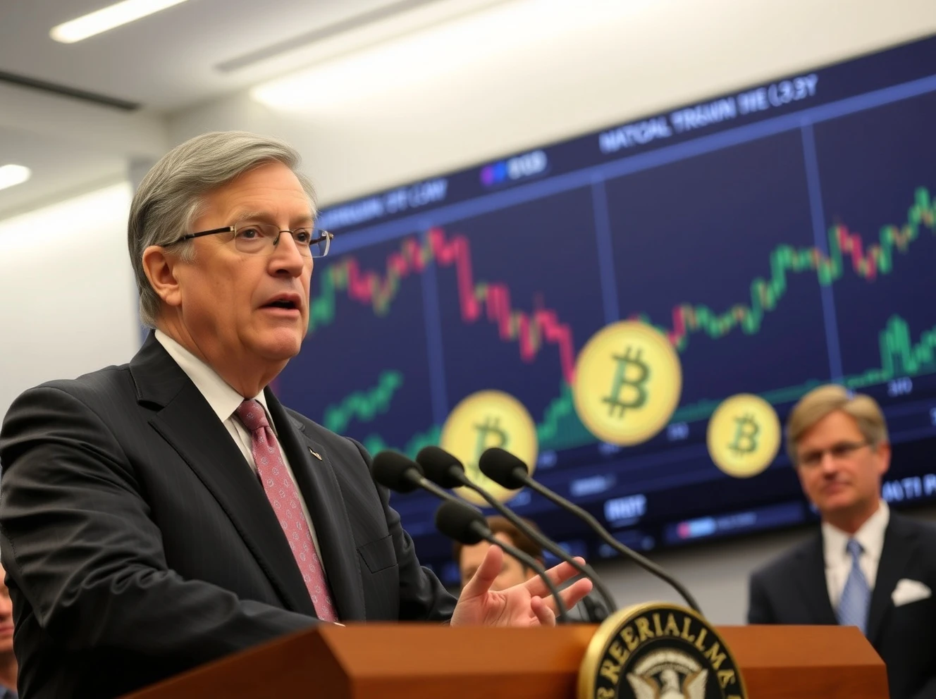 Jerome Powell discussing Fed rate cut implications during Federal Reserve press conference