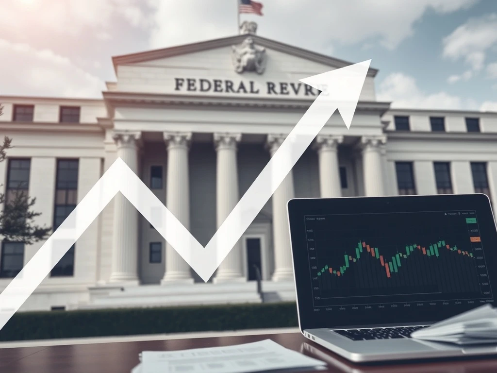 Federal Reserve building with economic data charts showing impending rate cut decision