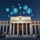 Federal Reserve building overseeing stablecoin regulation and digital currency transformation