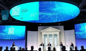 Federal Reserve DeFi conference discussing blockchain payment modernization and AI integration