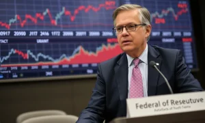 Federal Reserve official discussing interest rate cuts during economic policy meeting