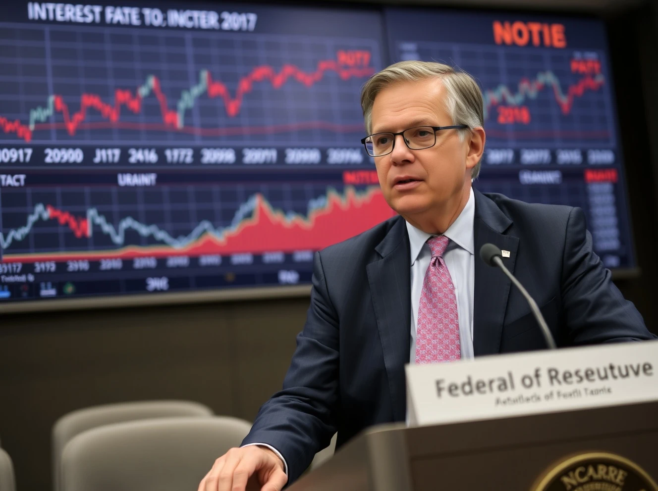 Federal Reserve official discussing interest rate cuts during economic policy meeting
