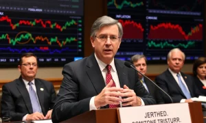 Jerome Powell defending Federal Reserve interest rates decision amid committee disagreements