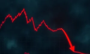 Catastrophic FIS stock decline chart showing massive 89.94% drop during market downturn