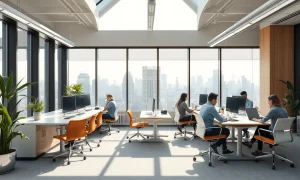 Professionals working in modern flexible offices during London transport disruptions