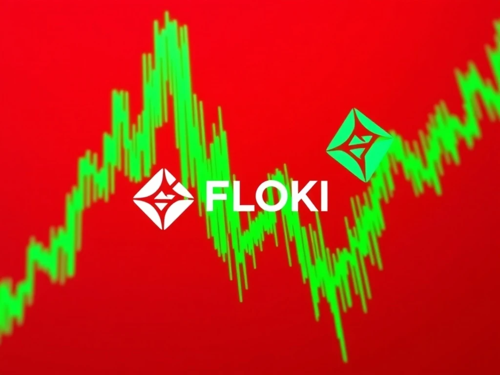 FLOKI price surge chart showing dramatic 91% gain amid cryptocurrency volatility