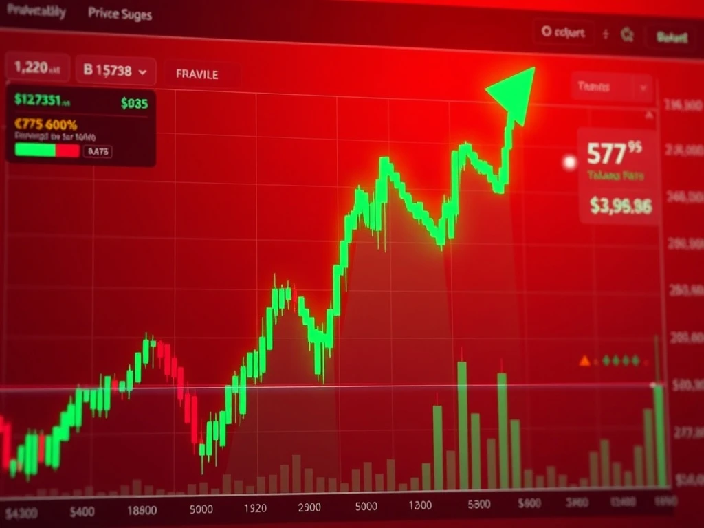 FLUX cryptocurrency price surge showing technical divergence on financial chart
