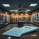 Chapter 11 bankruptcy filing documents for major footwear brand with empty store background