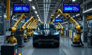Ford cost reduction strategy implementation in modern automotive manufacturing facility
