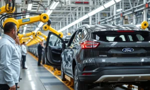 Ford production problems causing quality inspection delays at automotive factory assembly line